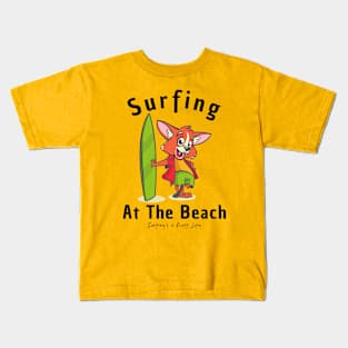 Surfing At The Beach Kids T-Shirt